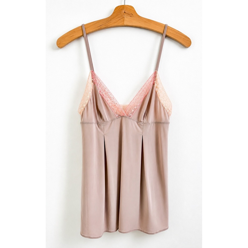 ERES France Dusty Pink Lace Trim Camisole‎ Tank Made in France Stretch Size 10 M